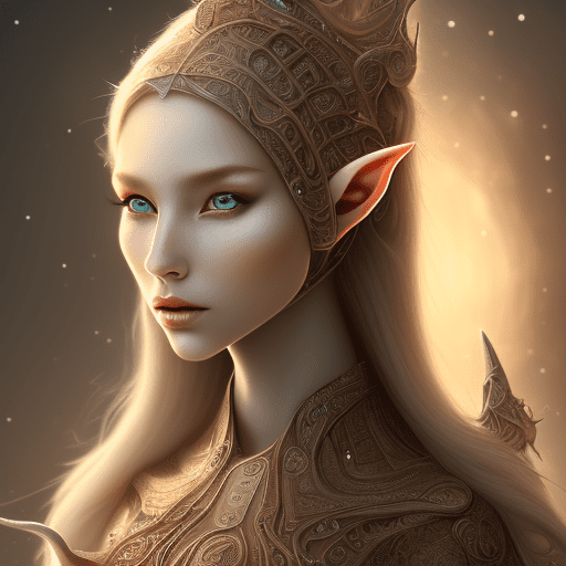 Mdjrny-v4 style, portrait of female elf, intricate, elegant, highly detailed