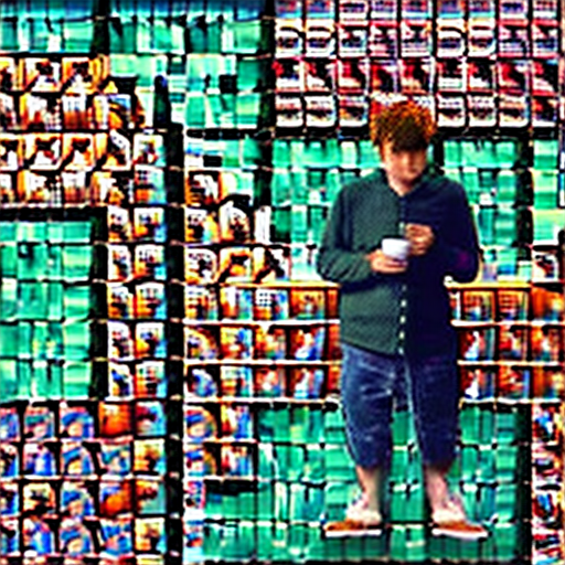 A man and a woman are drinking coffee in a coffee shop and a lot of mosaic tiles, detailed, intricate, full color, beautiful, cinematic, dramatic ambient, highly coherent, sharp, light, complex, glowing, stunning, striking, amazing, symmetry, thought, rich, surreal, elaborate, epic, fine, professional, awesome, artistic, dynamic, vibrant, fantastic, iconic, deep colors