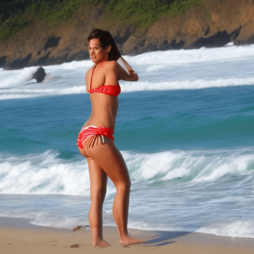Mulher nua na praia