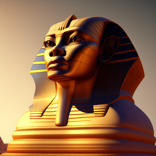Sphinx with a muscles and pharaonic costume, intricate design and details, dramatic lighting, hyperrealism, photorealistic, cinematic, 8k, unreal engine --ar 9:16 --niji 5 --style expressive --s 180