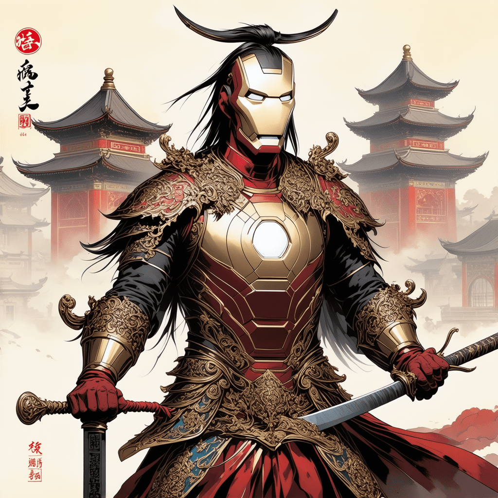 Iron man in japanizes style
