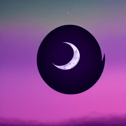 8k image of a crescent moon , in dim purple blur/cloudy background , beautiful scenery , "de luna" written inside crescent moon , aesthetic --ar 1:1 --s 750 --c 15 --v 6