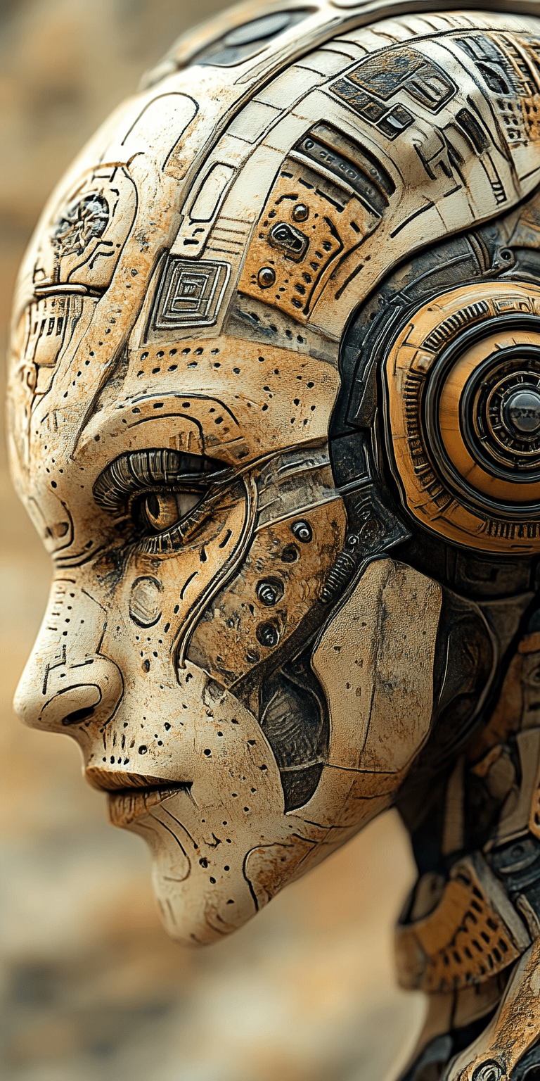 Alien cyborg, in the style of balanced symmetry, detailed facial features, meticulous portraiture, complex patterns --ar 1:2 --personalize yruxpc2 --stylize 750 --v 6. 1