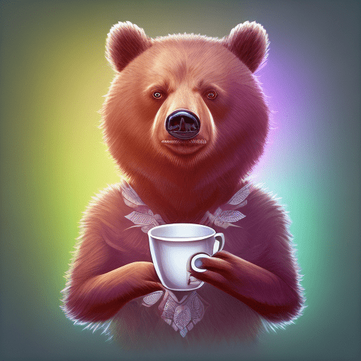 Elegant snazzy beautiful stylish [sticker] of [a bear] wearing [lubin leprechaun] holding a [cup of coffee] in one hand , in the style of graphic design-inspired illustrations, luminous hues, bold chromaticity, colorful animations, portraits, anime style, minimalist design, 32k uhd, detailed character illustrations --ar 72:91 --stylize 750