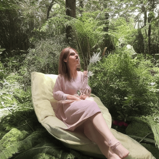 Una mujer de mediana edad sentada en una tranquila habitación iluminada por luz natural; (escenario) : en un ambiente sereno y natural con plantas medicinales en el fondo; (acción) : está bebiendo una taza de té de hierbas mientras se toma un momento de descanso; (contexto) : enfocada en aliviar la retención de líquidos, mirando hacia abajo de manera pensativa; (entorno) : rodeada de tarros de remedios naturales, libros de hierbas y frascos de aceites esenciales sobre una mesa de madera; (iluminación) : suave, natural, destacando la calma y calidez del entorno; (estilo) : ilustración detallada; (color) : tonos tierra, verdes suaves y cálidos; (calidad) : alta resolución, realismo suave, enfoque relajante.