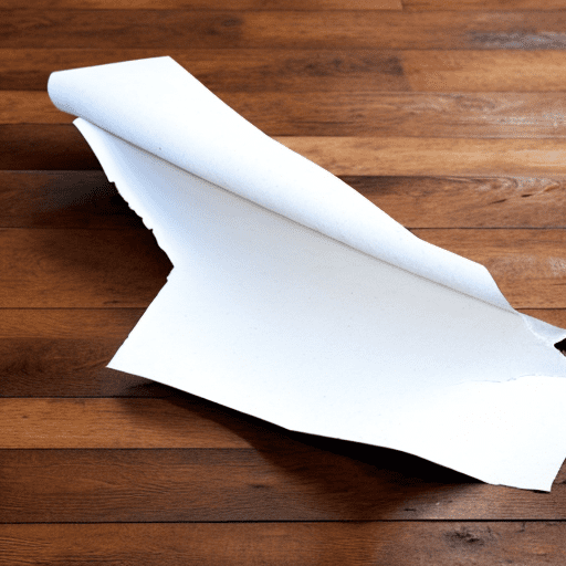 Crushed white paper on a wooden floor