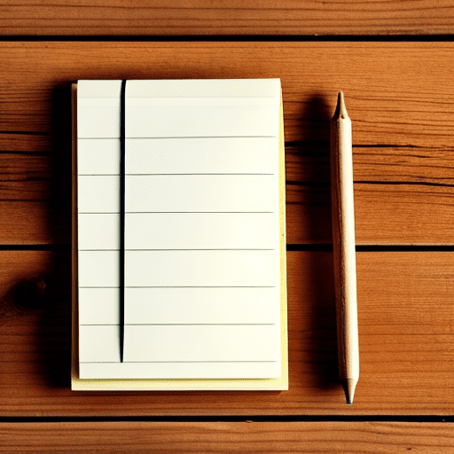 Open notepad with blank pages on a swedish pine wooden floor