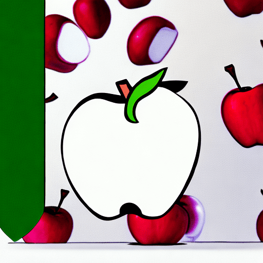 Foreground: apple background: white style: cartoon