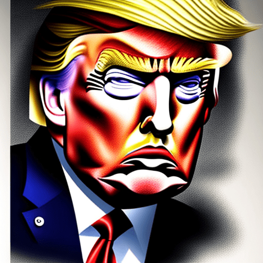Image of donald trump in the style of salvador dali's "the face of war"