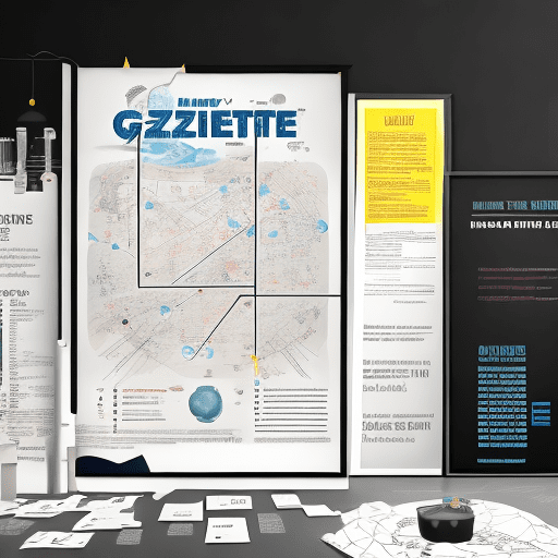 Design a scientific and academic poster made up of 3 main sections , with gazetteer theme , the design need to be modern and interesting
