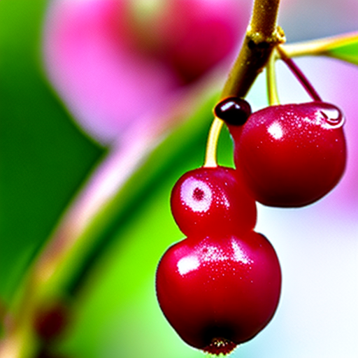 Cherry bud with dew drops