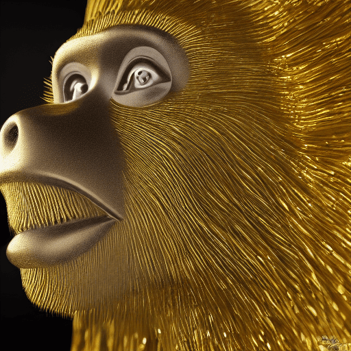 Gold monkey , god, rich, money, gold, daimond, silver, , black background, ultra detailed, cinematic, photorealistic. 4k surreal, surrealistic, hyper realistic, 8k, ultrarealistic, dslr, unreal engine 5, high res octane render, cinematic shot, cinematic lighting, photo realistic hyper realistic --ar 2:3 --q 2 --v 5