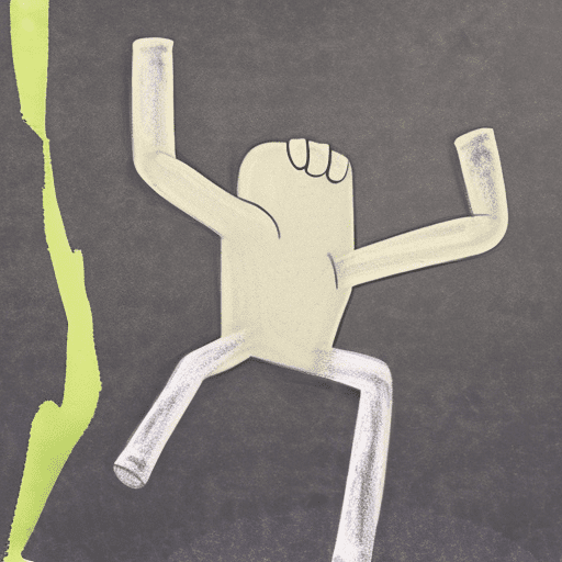 Create an cave painting like cartoonish charcoal image of a stick figure lifting weights