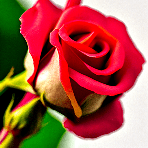 Tip of a rose's stem with a small red bud