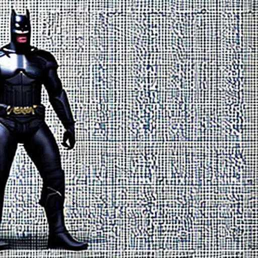 A full body batman character, realistic, ultra detailing, nice dynamic pose, 8k sharp focus, highly detailed, photorealism, armored luxury suit with white and gold chrome details and matte black