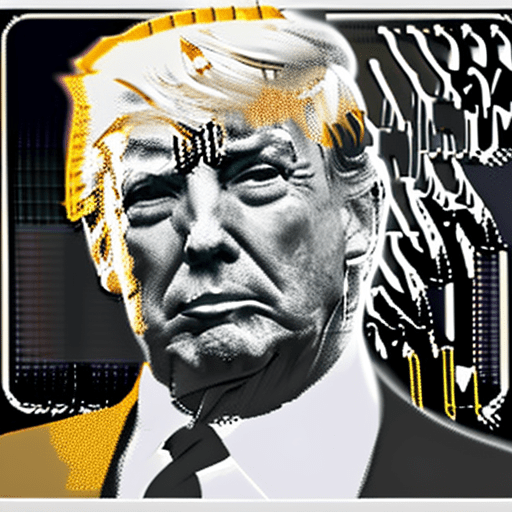 Image of donald trump in the style of salvador daili's "the face of war"