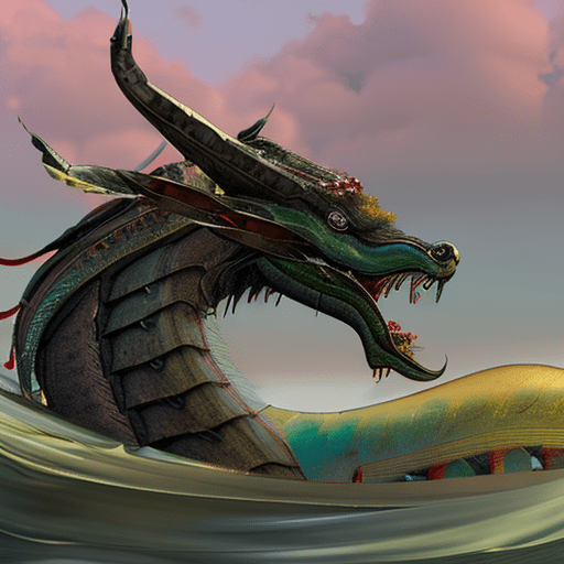 A full wide photo shot of a person standing in the water next to a chinese dragon, in the style of fantasy scenes, realistic detail, theo prins, magewave, ferrania p30, evgeni gordiets, kuang hong, 8k sharp focus, photorealism, highly detailed