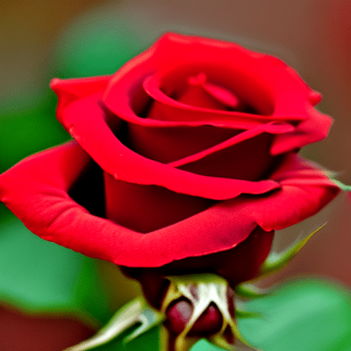 Baby red rose bud about to bloom