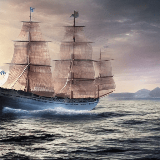 Photo of a ultra realistic sailing ship, dramatic light, pale sunrise, cinematic lighting, battered, low angle, trending on artstation, 4k, hyper realistic, focused, extreme details, unreal engine 5, cinematic, masterpiece, art by studio ghibli, intricate artwork by john william turner od vtedi som som sa s nikim nebavil a zil som v depresiach v roku 2024 a som chlapec