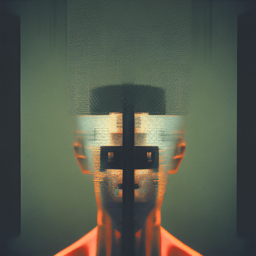 Melodic techno abstract background dark futuristic head, shot with hasselblad 30mm, kodak ektar 101