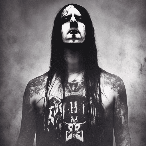 8k photography high definition full body portrait of a black metal singer