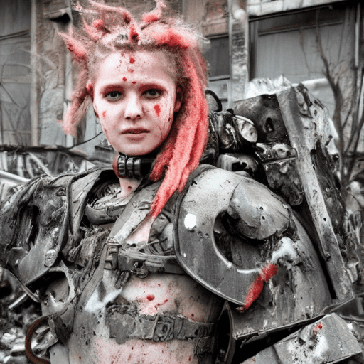 Postapocalyptic combat scene with a beautiful hyperrealistic photograph of cute young swedish woman with runic tattoos, ((dirty face blood splattered) ), (((wearing full heavy mecha armor, combat harness, neon highlights) )) short red dreadlocks, combat pose, (((holding on to the side of a combat sci-fi combat helicopter) )), exterior of destroyed building, fires, smoke, debris, camo netting, ammo boxes, rain, stormy, wet, abstract beauty, near perfection, pure form, intricate detail, 8k post-production, high resolution, super detail, trending on artstation, sharp focus, studio photos, intricate detail, very detailed, by greg rutkowski