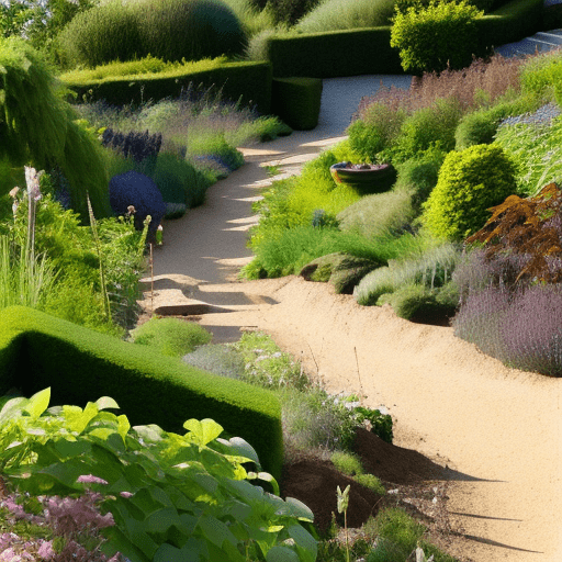 Cliff top garden with rough dirt path