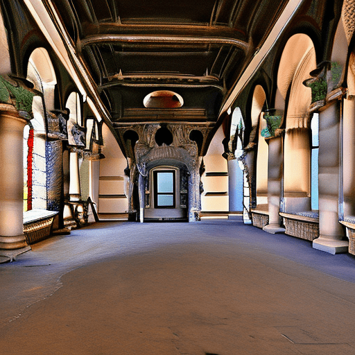 The castle where dreams live, with baroque chiaroscuro
