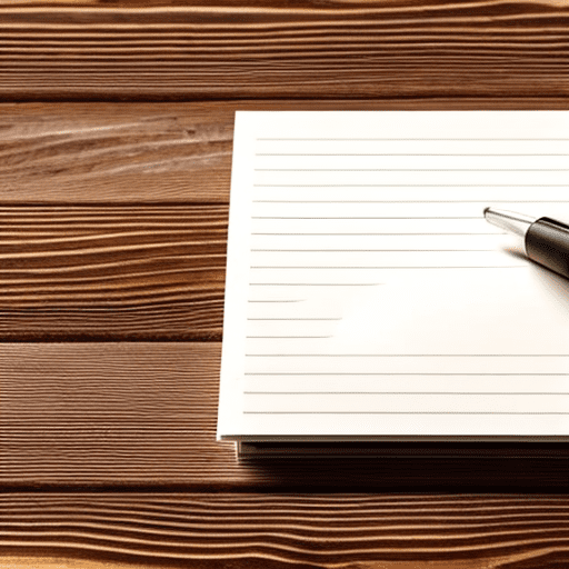 Open notepad with blank pages, on a swedish pine wooden floor