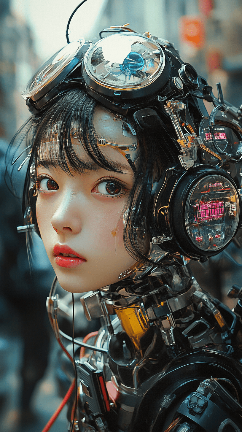 A 30-year-old japanese beauty. Atompunk, whole body image, high angle shot, , center the composition, , epic level details. --no kimono --ar 9:16 --v 6. 1 --s 50
