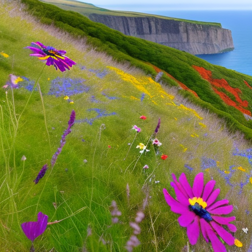 Wild flowers on a cliff edge