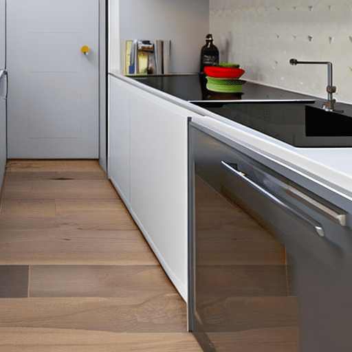 Modern kitchen of 15 square meters with white cabinets and a cook