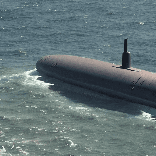 Submarine in ocean