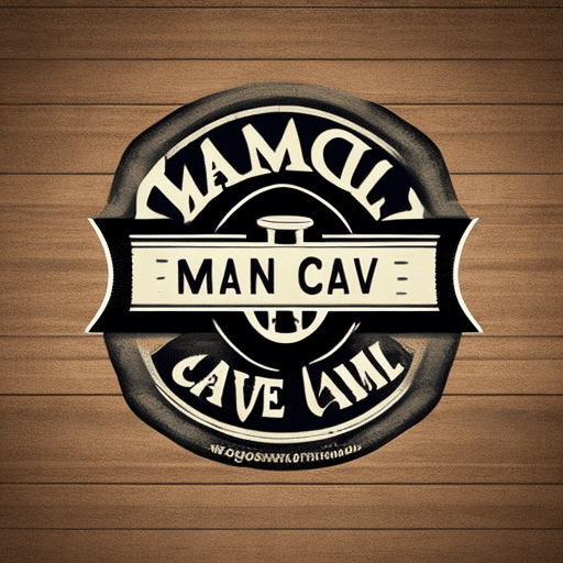 Create a logo with label "man cave". Make it macho and manly. Feel free to improvise