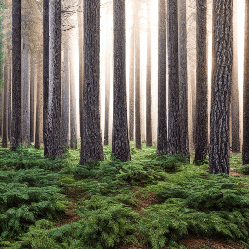 A forest with a lot of pines, 8k