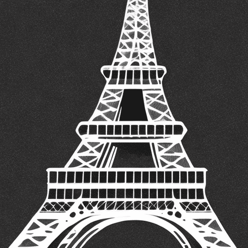 Eifeltower sign simple black and white adobe illustrator