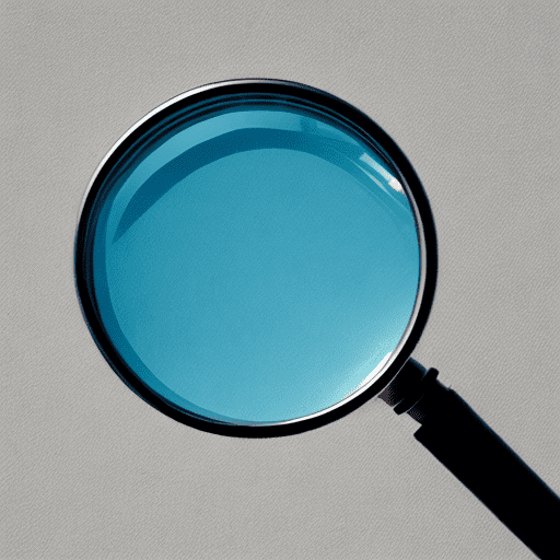 Magnifying glass; sunlight on the lens; white background