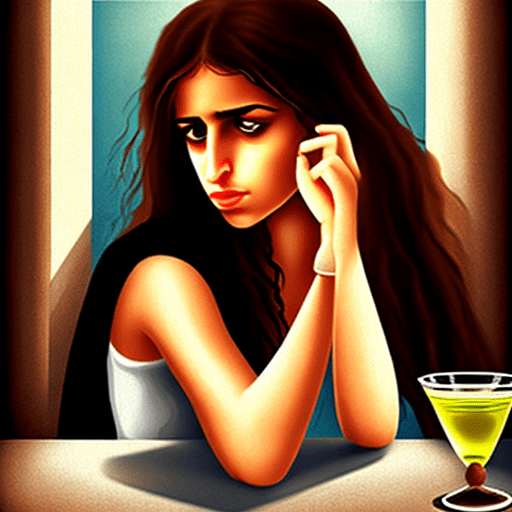 Puzzled greek girl - empty glass. Style: romantic