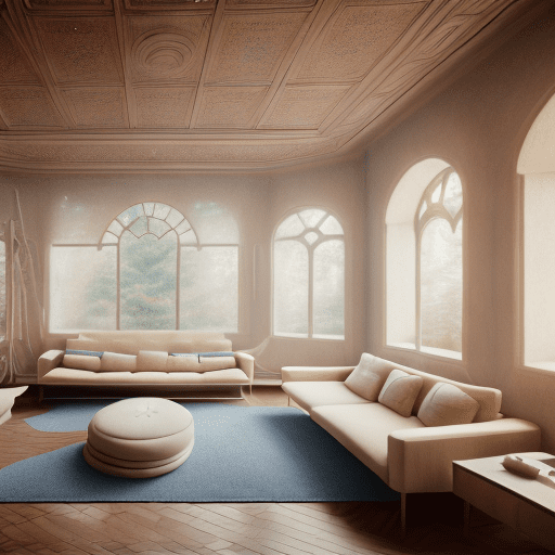 High resolution photography interior design, dreamy sunken living room conversation pit, wooden floor, small windows opening onto the garden, bauhaus furniture and decoration, high ceiling, beige blue salmon pastel palette, interior design magazine, cozy atmosphere; 8k, intricate detail, photorealistic, realistic light, wide angle, kinkfolk photography, a+d architecture a detailed portrait of european pretty young girl storm rain movie jacket coat, futuristic sci-fi fashion, royal attire by ismail inceoglu dragan bibin hans thoma greg rutkowski alexandros pyromallis nekro rene magritte illustrated perfect face, sharp chine, fine details, realistic shaded, fine-face, pretty face cyberpunk, neotokyo, synth-wave, aesthetics, futuristic, low-emission-neon, bladerunner movie scene