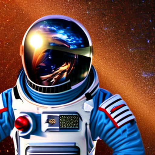 Growing rose inside astronaut open helmet drifting in open space, galaxy, nebula, space background, photorealistic, 8k octane rendering, hyper detail, volumetric lighting, hdr.