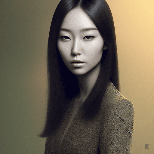 Head and shoulder portrait, two eyes facing the lens, standing straight ahead, korea beauty lady, photo, smooth soft skin, symmetrical, soft lighting, detailed face, 4k, intricate details, highly detailed, intricate artwork masterpiece, ominous, atte painting movie poster, working women’s suit, wearing high-quality, trending on cgsociety, intricate, trending on artstation, by artgerm, h. R. Giger and beksinski, highly detailed, vibrant, production cinematic character render, ultra high quality model negative prompt poorly drawn hands, poorly drawn feet, poorly drawn face, out of frame, extra limbs, disfigured, deformed, body out of frame, bad anatomy, watermark, signature, cut off, low contrast, underexposed, overexposed, bad art, beginner, amateur, distorted face