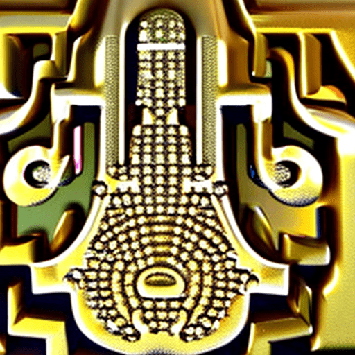 3d golden key, the key head is in the shape of hamsa hand, white background, 4k