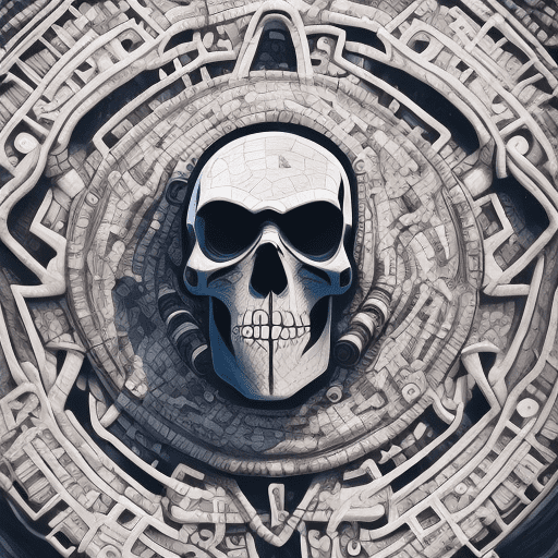 Renegade raider from fortnite, skull face, cold white dull lifeless eyes, very scary character, close-up, ink artistic conception, with typography elements, abstract, complementary colors, mosaic of characters, wallpaper style, simplicity, chinese painting, white background