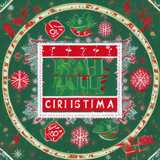 A christmas-themed logo for a product called "jingle bait". It's an advent calendar with fishing baits inside. There should be a few random digits inside the logo, ranging from 1 up to 24. There should also be a few patterns in the forms of a fish within the image. The words "jingle bait" should be in the middle of the logo with big letters and a christmas-themed font.