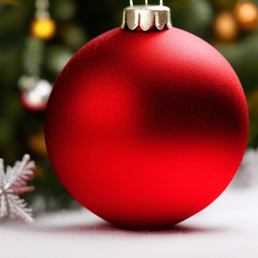Red christmas ball on tree backgroud