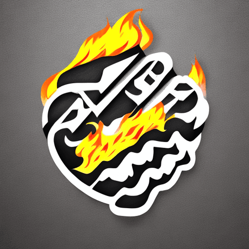Generate a rock band logo with the following elements shapes, lines, simplistic fire, and words blackfire society