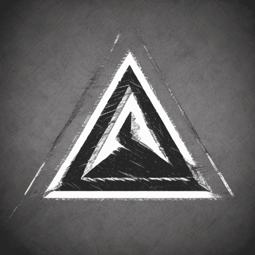 Generate a simplistic rock band logo with the following elements triangles, lines, simplistic fire, and words blackfire society
