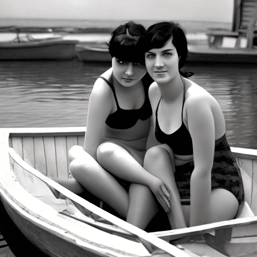 2 girls in a boat undressed big breats black hair 20 years old