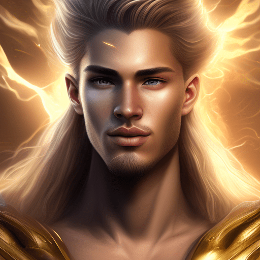 25 y/o man, enbodyment of the sun, sunrays for hair, golden skin and hair, portrait, centered, detailed character, extremely detailed, symetric, detailed face, character design, detailed skin, cinematic lightning, epic sci-fi, fantasy, hyper realistic, ultrarealistic, hdr, masterpiece, digital painting, digital art, sharp focus, detail 8k --ar 9:16, mdjrny-v4 style