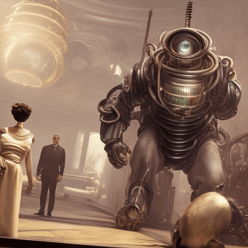 A cinematic photograph inspired by intricate bioshock-style designs, featuring exaggerated pixar-like caricatures of men and women arranged in a scene of corrosive and opulent vanity. Their expressions are dominated by cynical, sarcastic smiles, their eyes gleaming with arrogance and disdain, as if relishing in their cruel sense of superiority. In the background, a sinister conspiracy unfolds: mysterious figures whisper to one another, exchanging furtive glances and treacherous handshakes, while a towering iron cage takes center stage, filled with trapped, dehumanized individuals reduced to slaves of corruption. The setting, shrouded in oppressive shadows, reflects a decaying world where power and morality collide in a grotesque spectacle.